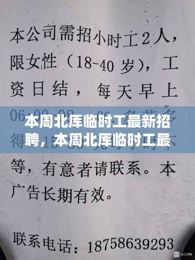 本周北厍临时工最新招聘,职业机会与选择的门户