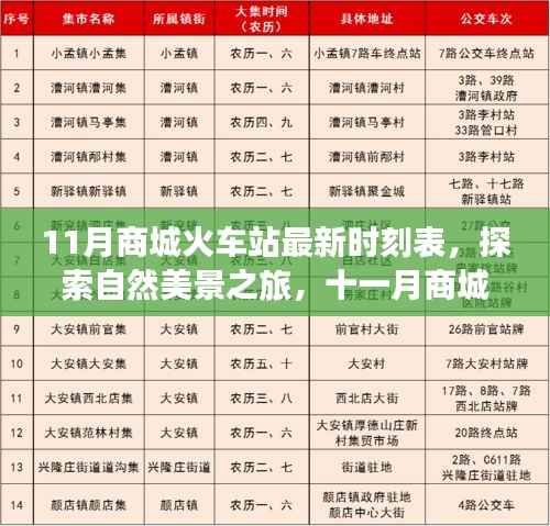十一月商城火车站最新时刻表,启程探索自然美景,寻找内心宁静与平和之旅