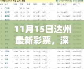 11月15日达州最新彩票深度解析与评测介绍