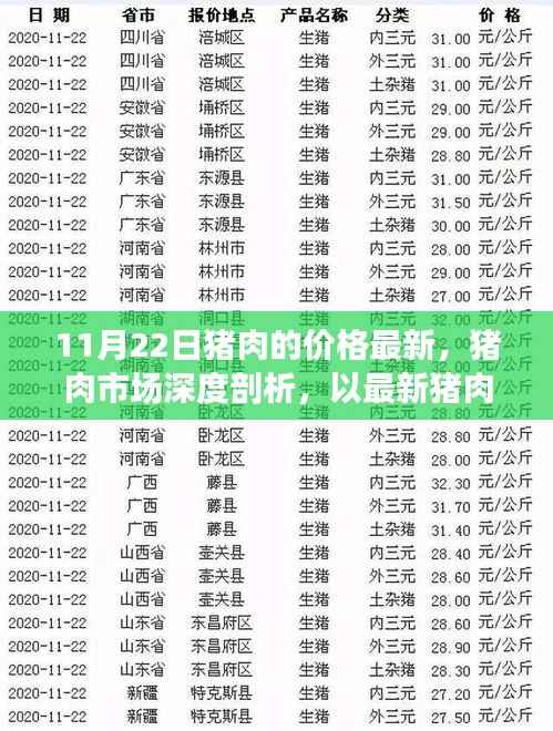 11月22日猪肉的价格最新,猪肉市场深度剖析,以最新猪肉价格动态为视角(11月22日评测报告)
