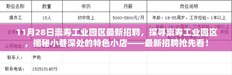 揭秘崇寿工业园区,小巷特色小店与最新招聘抢先看!