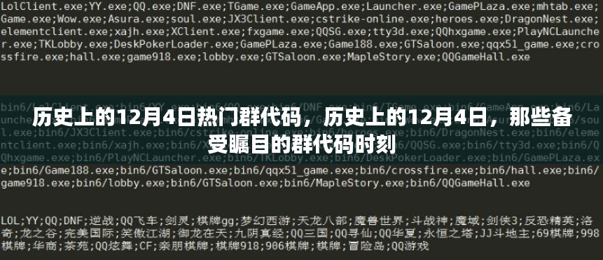 历史上的12月4日，备受瞩目的群代码时刻回顾