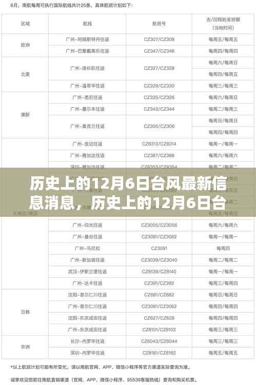 深度解析与案例分析，历史上的12月6日台风最新信息消息回顾与反思