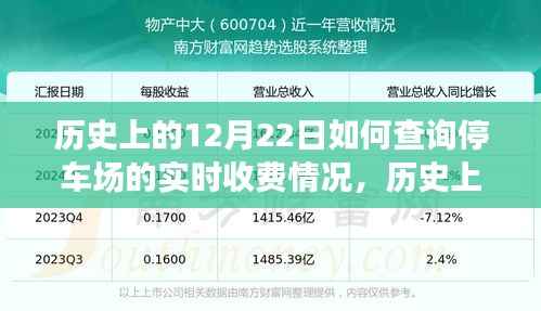 历史上的12月22日停车场实时收费查询技术揭秘,如何利用技术查询停车场的实时收费情况?