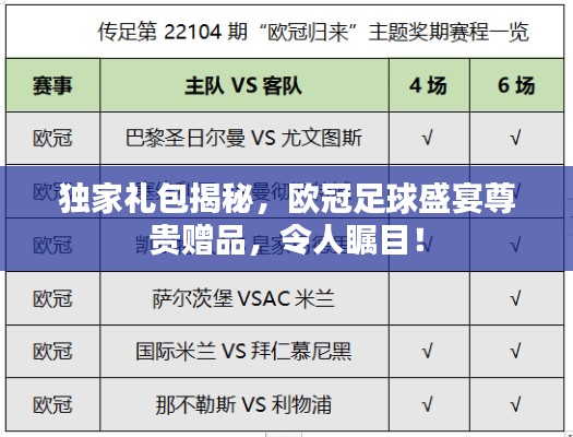 独家礼包揭秘,欧冠足球盛宴尊贵赠品,令人瞩目!