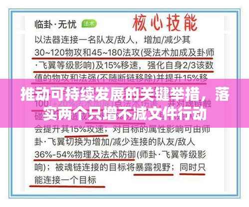 推动可持续发展的关键举措，落实两个只增不减文件行动