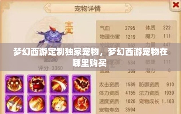 梦幻西游定制独家宠物,梦幻西游宠物在哪里购买