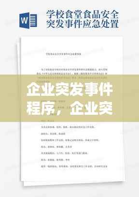 企业突发事件程序,企业突发事件应急预案范文