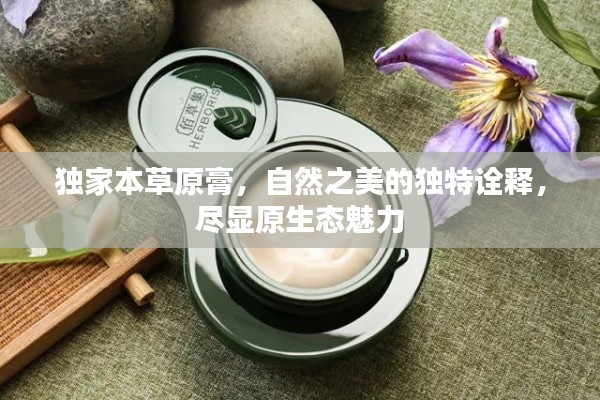 独家本草原膏,自然之美的独特诠释,尽显原生态魅力