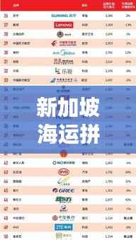 新加坡海运拼团公司排名揭晓,权威榜单揭秘行业巨头!