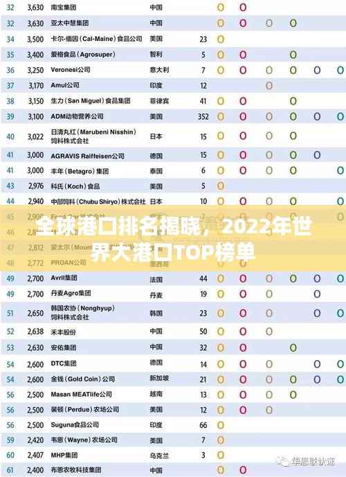 全球港口排名揭晓，2022年世界大港口TOP榜单