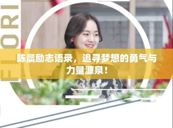 陈晨励志语录，追寻梦想的勇气与力量源泉！