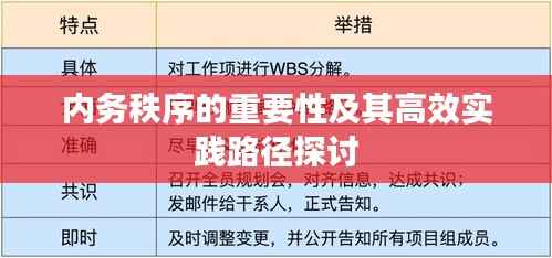 内务秩序的重要性及其高效实践路径探讨